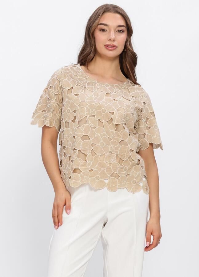 NUKUS Dames Tops & T-shirts Octavia Top Flower Beige