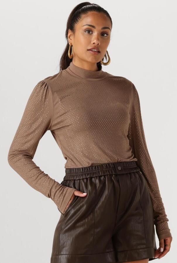 NUKUS Dames Tops & T-shirts Puck Top Strass Taupe - Foto 4