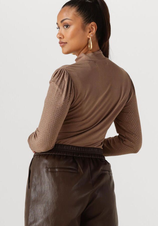 NUKUS Dames Tops & T-shirts Puck Top Strass Taupe