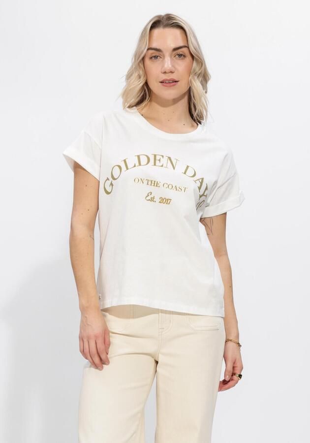 NUKUS Dames Tops & T-shirts Sanne Shirt Golden Days Gebroken Wit
