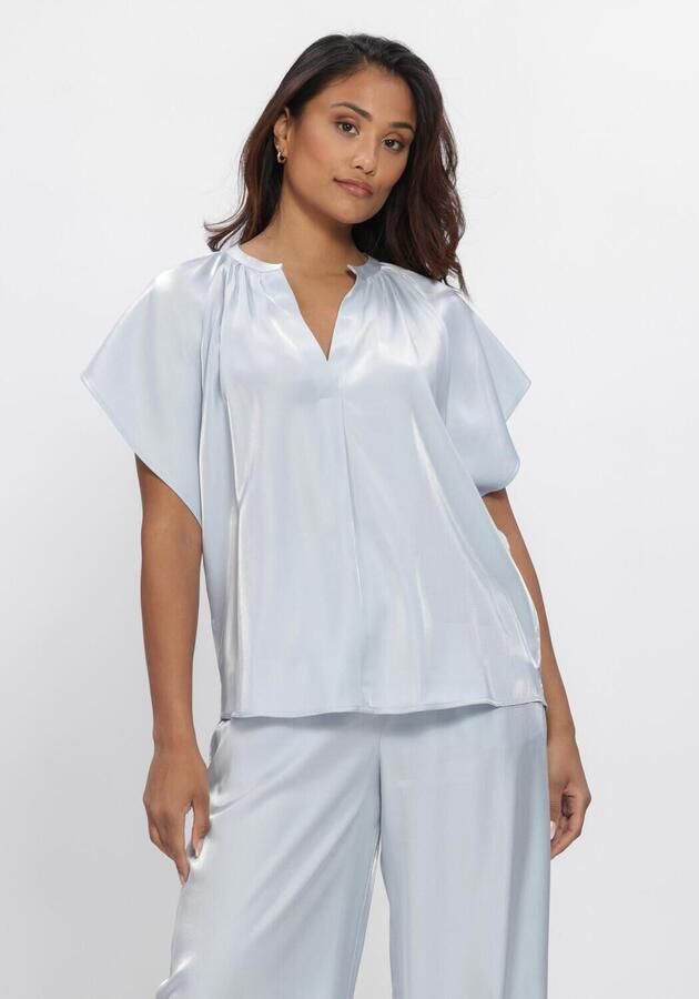 NUKUS Dames Tops & T-shirts Taylor Top Shiny Lichtblauw