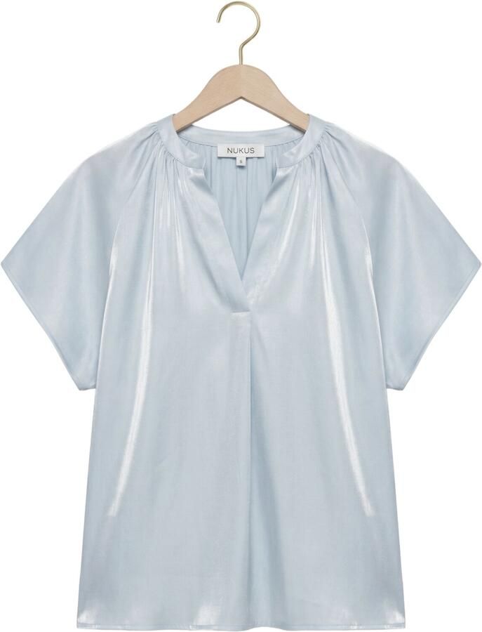 NUKUS Dames Tops & T-shirts Taylor Top Shiny Lichtblauw - Foto 2