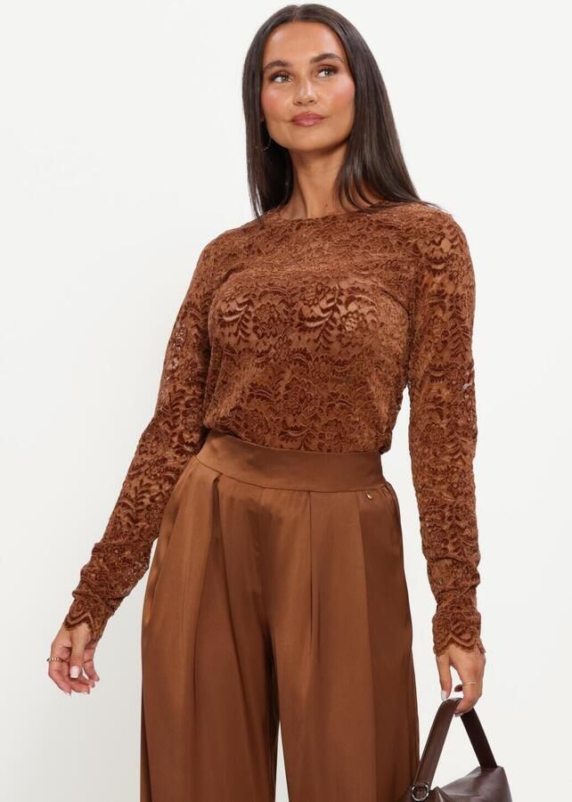 NUKUS Dames Tops & T-shirts Wies Top Lace Bruin