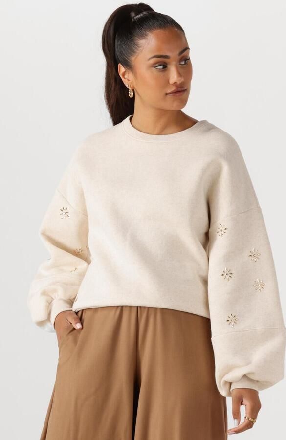 NUKUS Dames Truien & Vesten Amadora Sweater Flowerstuds Beige - Foto 4
