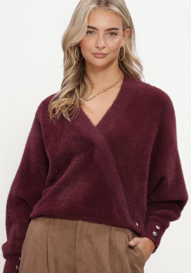 NUKUS Dames Truien & Vesten Beau Pullover Wrap Bordeaux - Foto 4