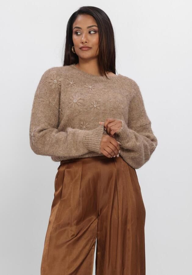 NUKUS Dames Truien & Vesten Konstanza Pullover Flower Camel
