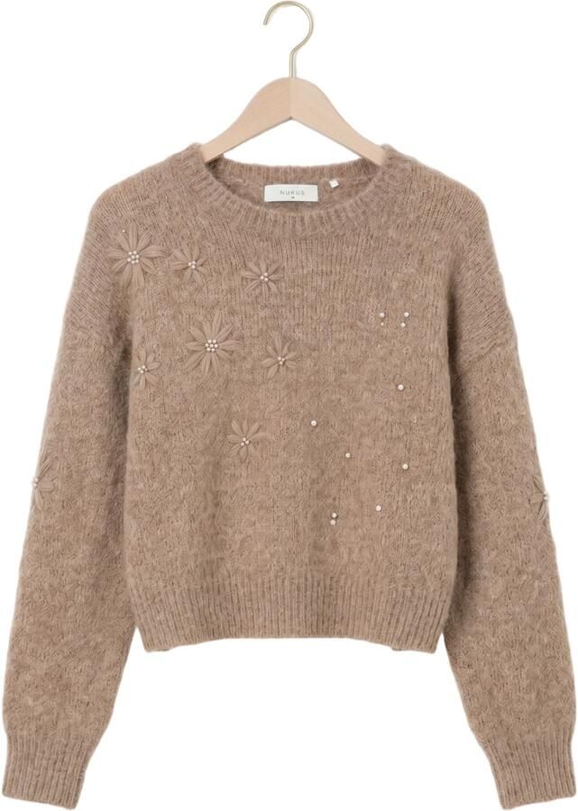 NUKUS Dames Truien & Vesten Konstanza Pullover Flower Camel - Foto 2