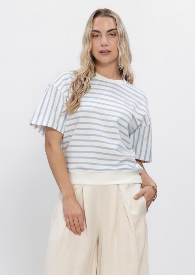 NUKUS Dames Truien & Vesten Lotte Pullover Stripe Lichtblauw