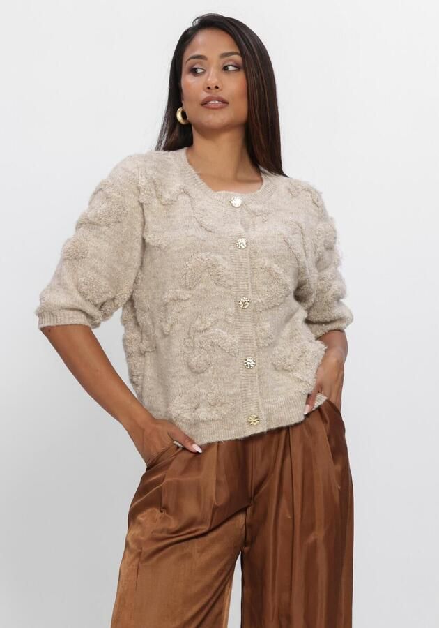 NUKUS Dames Truien & Vesten Maggy Cardigan Ss Beige