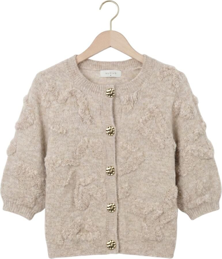 NUKUS Dames Truien & Vesten Maggy Cardigan Ss Beige - Foto 2