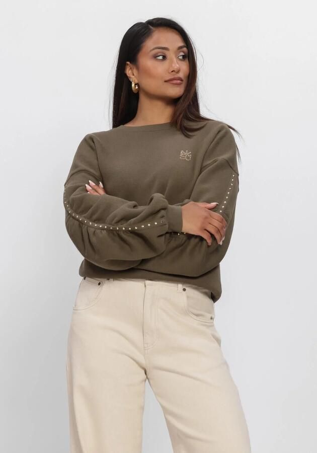 NUKUS Dames Truien & Vesten Olivia Pullover Studs Khaki