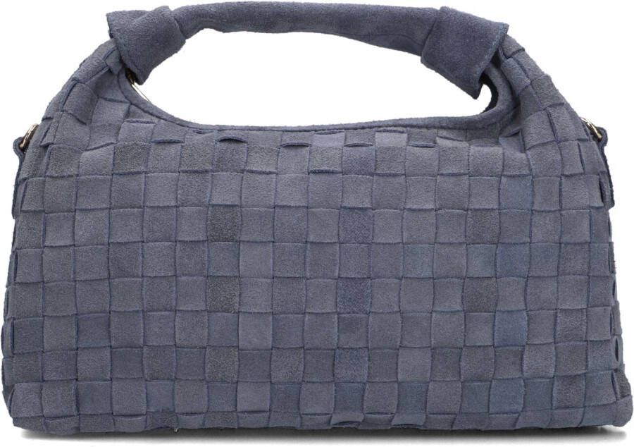Núnoo Gevlochten Suède Schoudertas Blauw Blue Dames