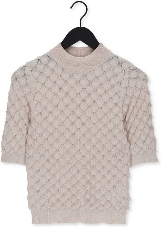 OBJECT top OBJFRIELLE van gerecycled polyester beige