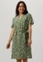 OBJECT jurk OBJSELINE met all over print en ceintuur groen ecru - Thumbnail 1