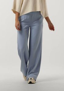 OBJECT wide leg pantalon OBJLISA van gerecycled polyester lichtblauw