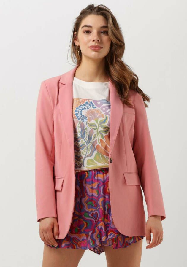 OBJECT rechtvallende blazer OBJSIGRID van gerecycled polyester roze