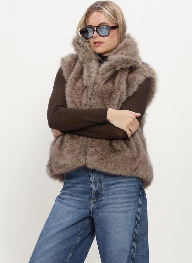 OBJECT Dames Blazers Objisala S l Lo Hairy Waistcoat Bruin