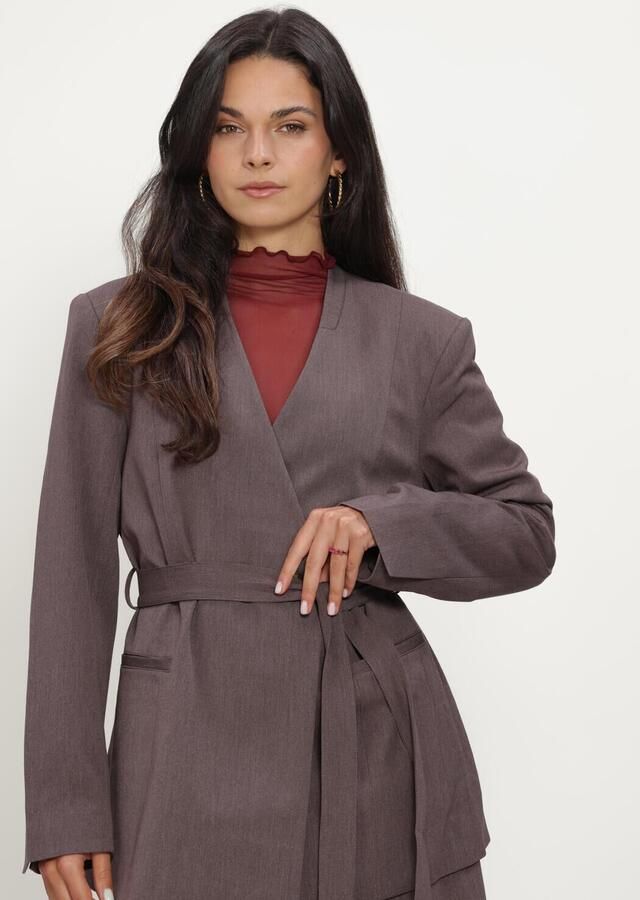 OBJECT Dames Blazers Objlisa Lo L s Belt Blazer Bruin - Foto 3