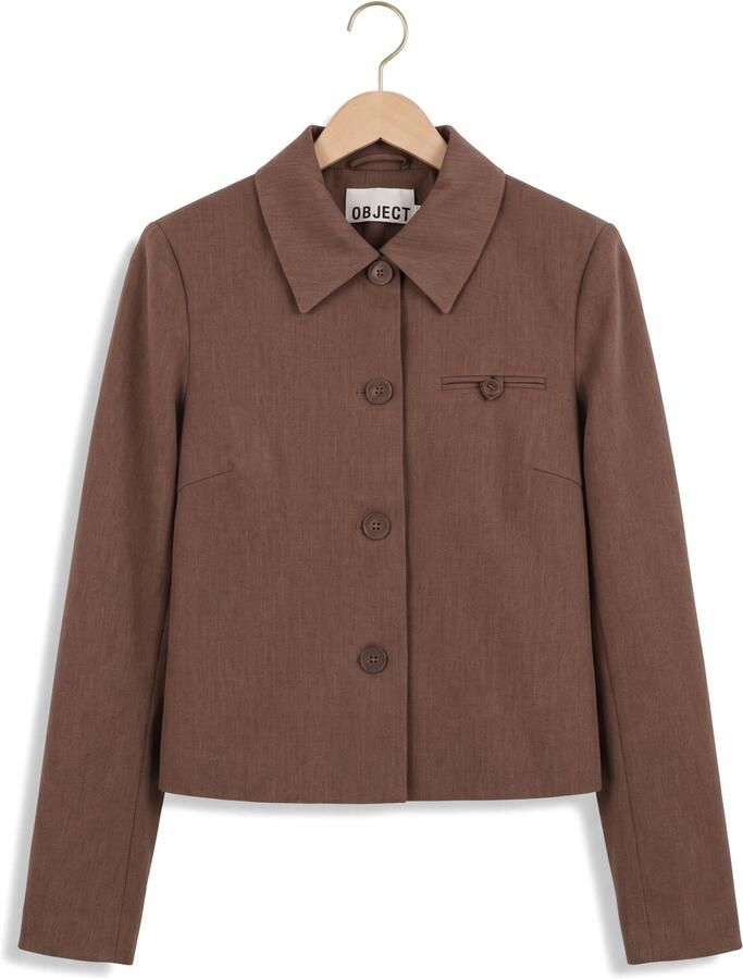 OBJECT Dames Blazers Objlisa Re L s Short Blazer Jacket Noos Bruin - Foto 2