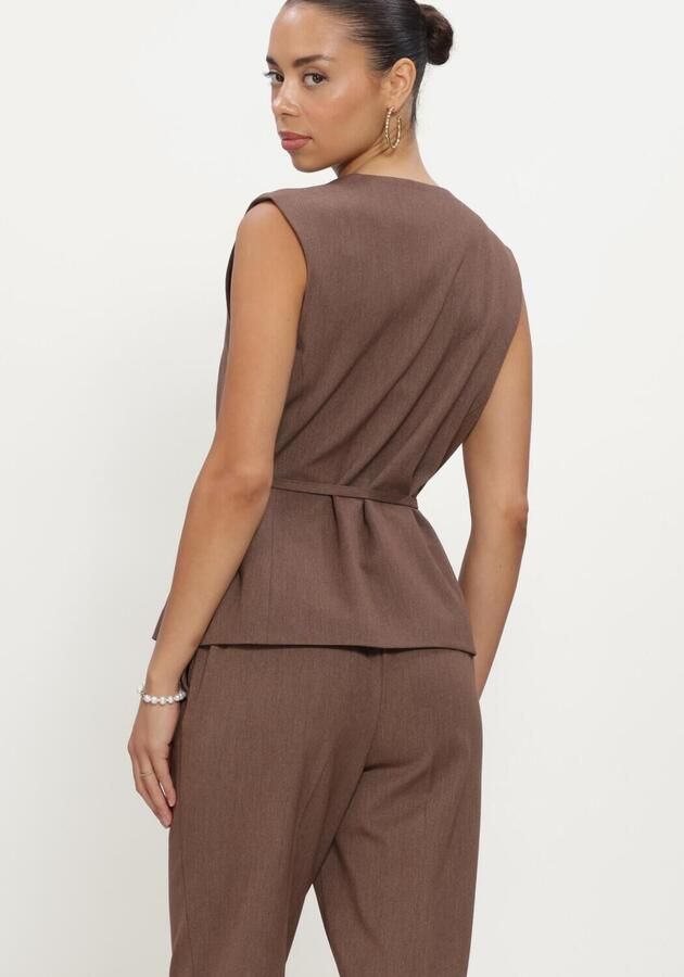 OBJECT Dames Blazers Objlisa Re Tie Waistcoat Noos Bruin - Foto 2
