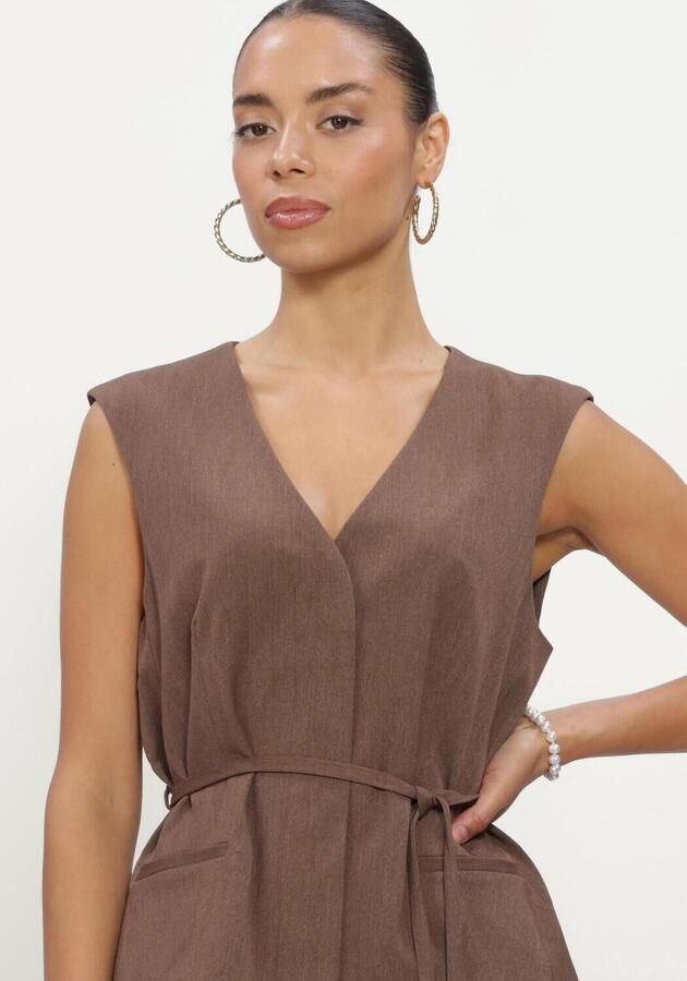 OBJECT Dames Blazers Objlisa Re Tie Waistcoat Noos Bruin - Foto 3