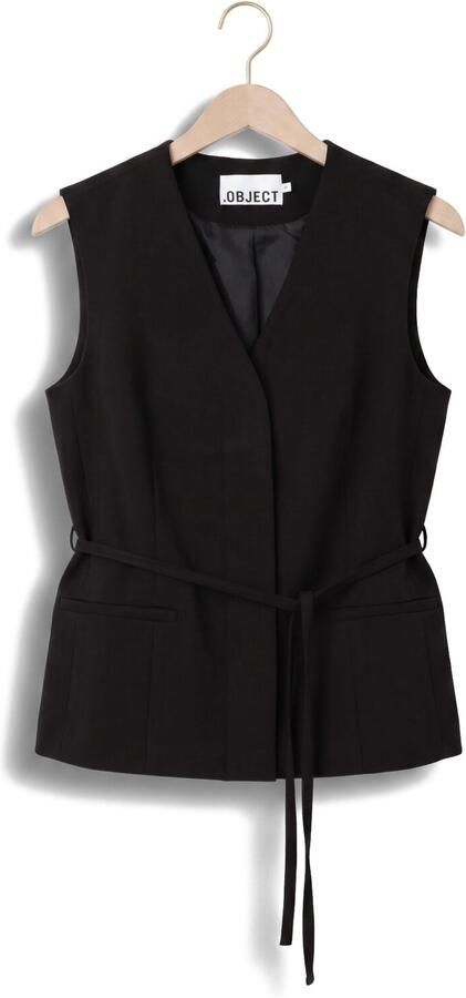OBJECT Dames Blazers Objlisa Re Tie Waistcoat Noos Zwart - Foto 4