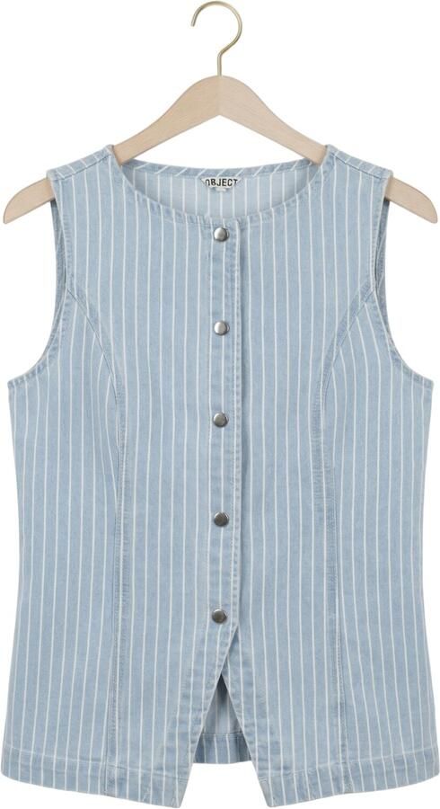 OBJECT Dames Blazers Objsanni S l Re Denim Waistcoat Lichtblauw - Foto 4