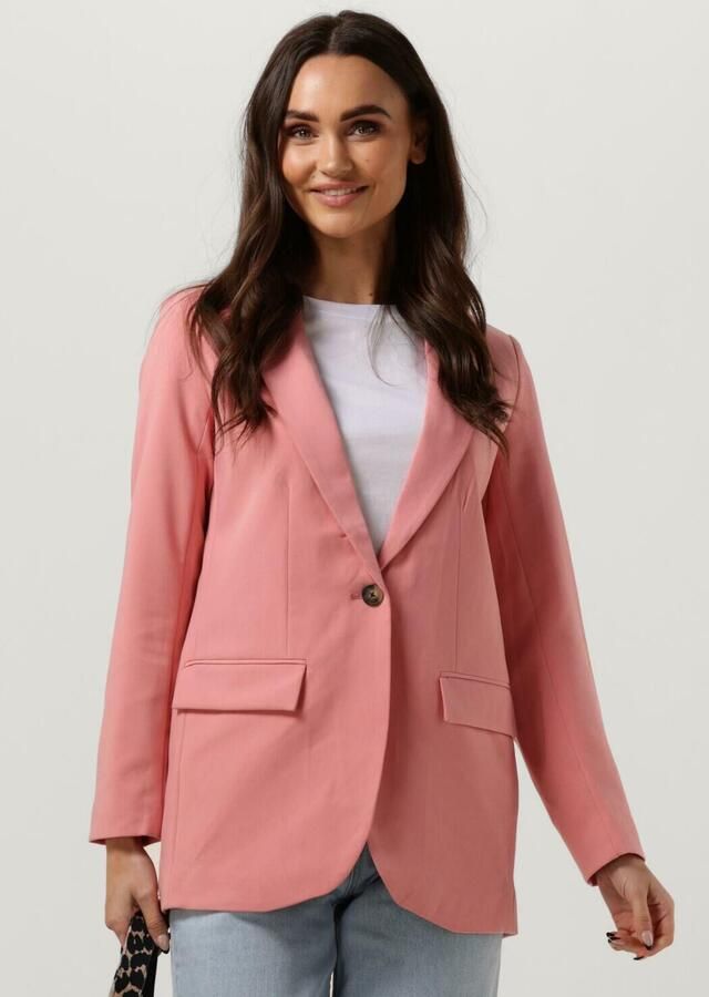 OBJECT rechtvallende blazer OBJSIGRID van gerecycled polyester roze - Foto 4