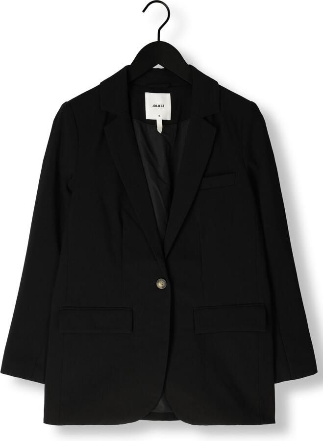 OBJECT rechtvallende blazer OBJSIGRID van polyester zwart
