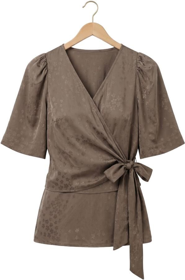 OBJECT Dames Blouses Objbela Re S s Top Taupe - Foto 4