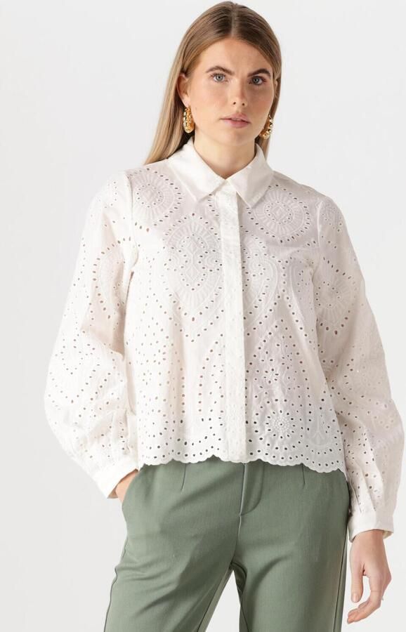 OBJECT Dames Blouses Objbitten L s Re Shirt Wit - Foto 4