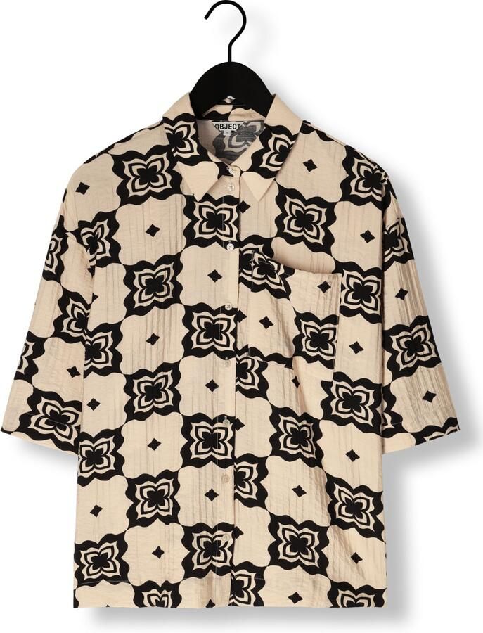 OBJECT Dames Blouses Objella 3 4 Shirt 138 Beige
