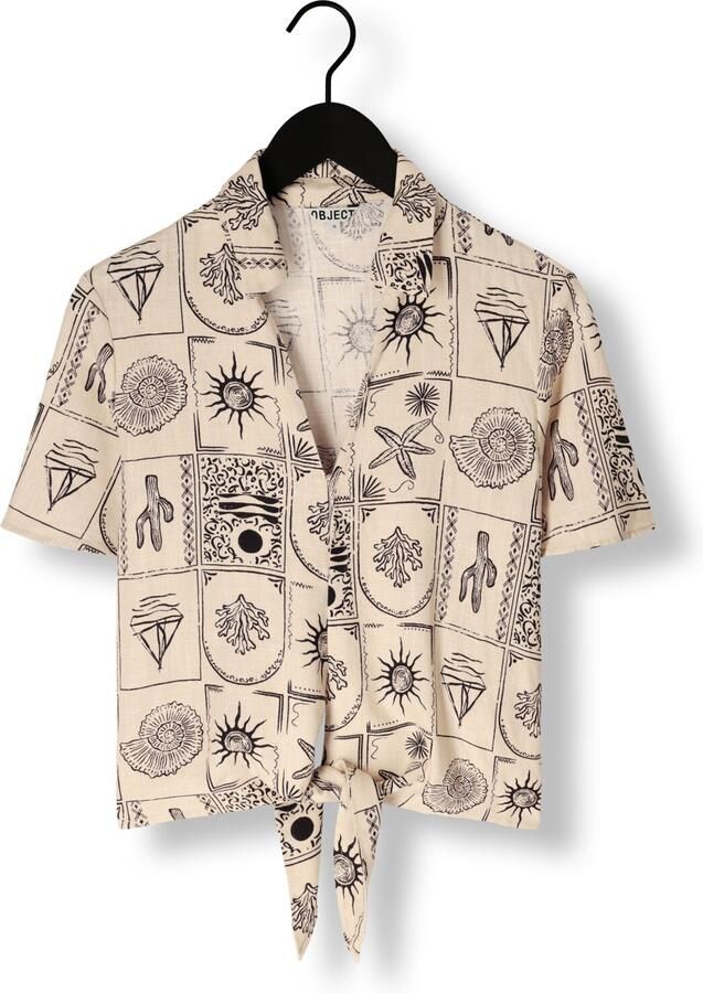 OBJECT Dames Blouses Objember Re S s Tie Shirt 139 Ecru