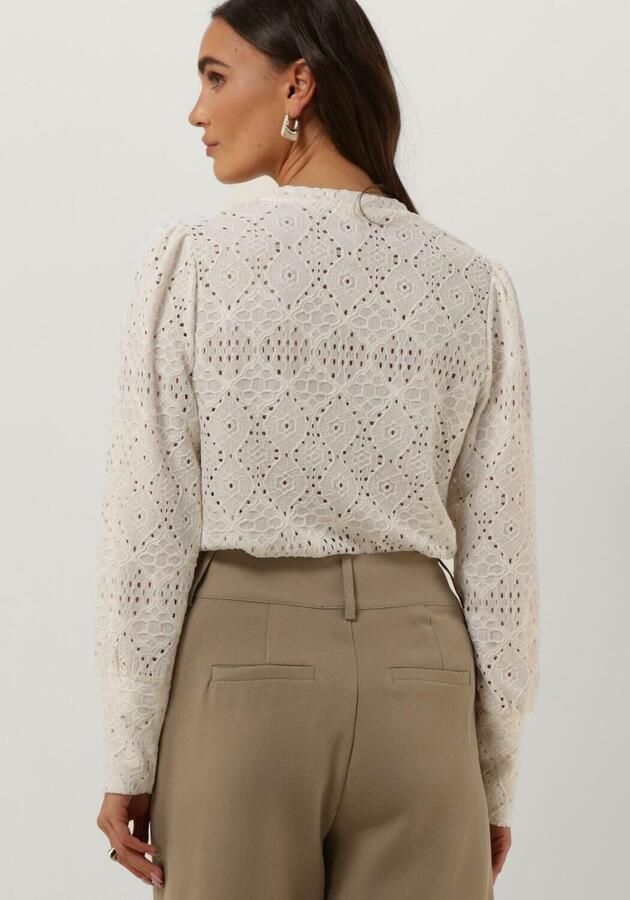 OBJECT top OBJFEODORA van gerecycled polyester wit