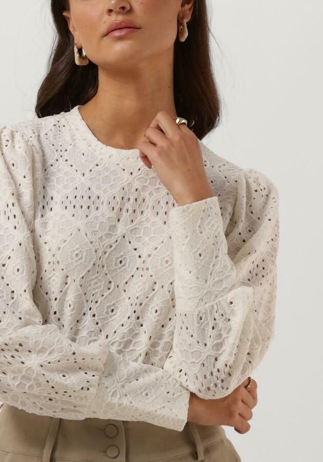 OBJECT top OBJFEODORA van gerecycled polyester wit - Foto 2