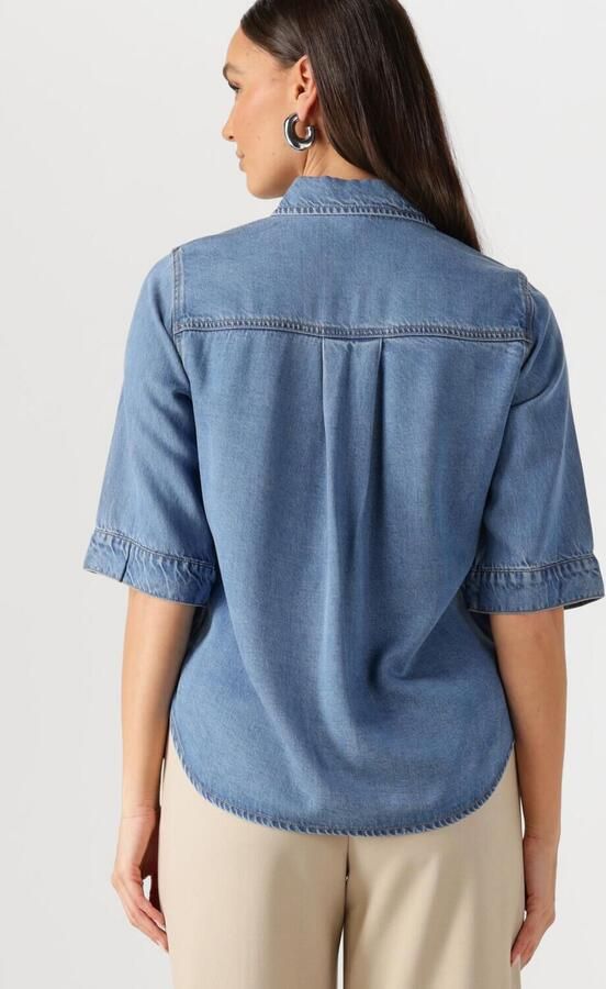 OBJECT Dames Blouses Objframe 2 4 Re Denim Top Blauw - Foto 4