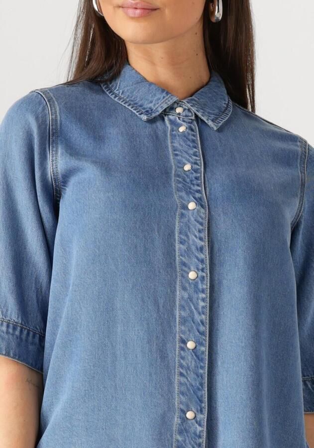 OBJECT Dames Blouses Objframe 2 4 Re Denim Top Blauw - Foto 3