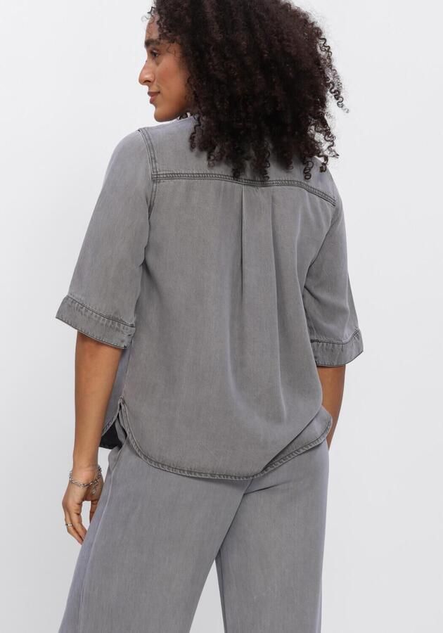 OBJECT Dames Blouses Objframe 2 4 Re Denim Top Grijs - Foto 3