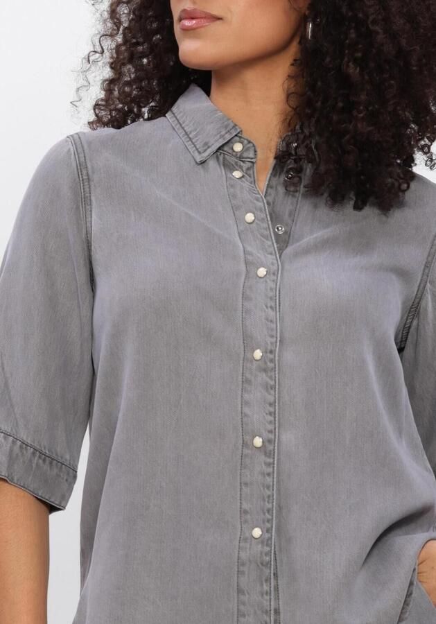 OBJECT Dames Blouses Objframe 2 4 Re Denim Top Grijs - Foto 4