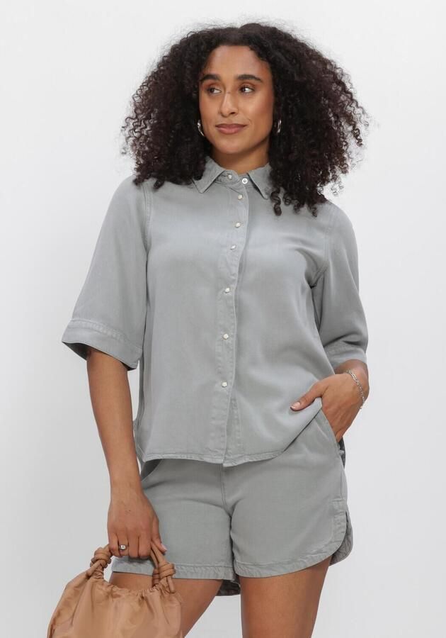 OBJECT Dames Blouses Objframe 2 4 Re Denim Top Noos Blauw