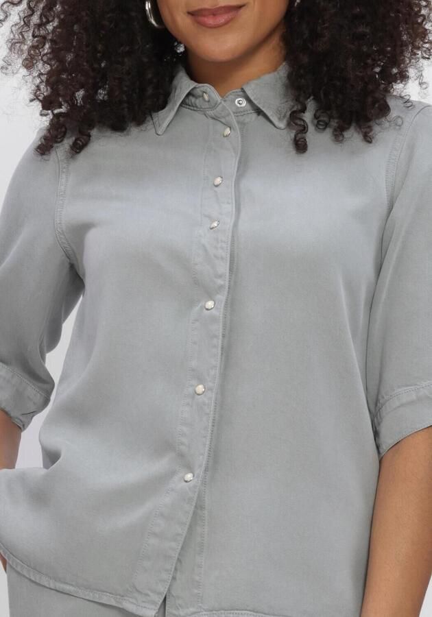 OBJECT Dames Blouses Objframe 2 4 Re Denim Top Noos Blauw - Foto 4