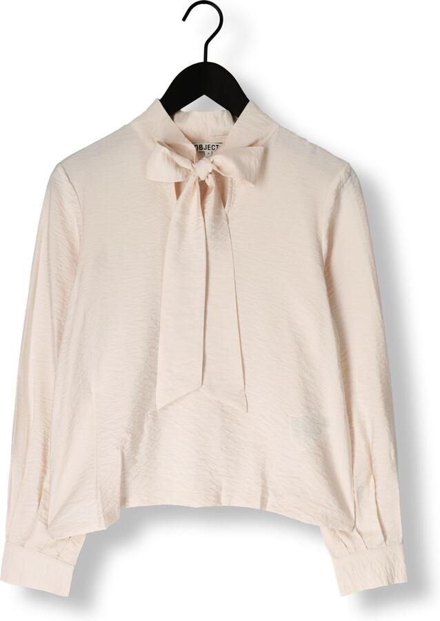 OBJECT Dames Blouses Objjacira L s Re Bow Shirt Creme