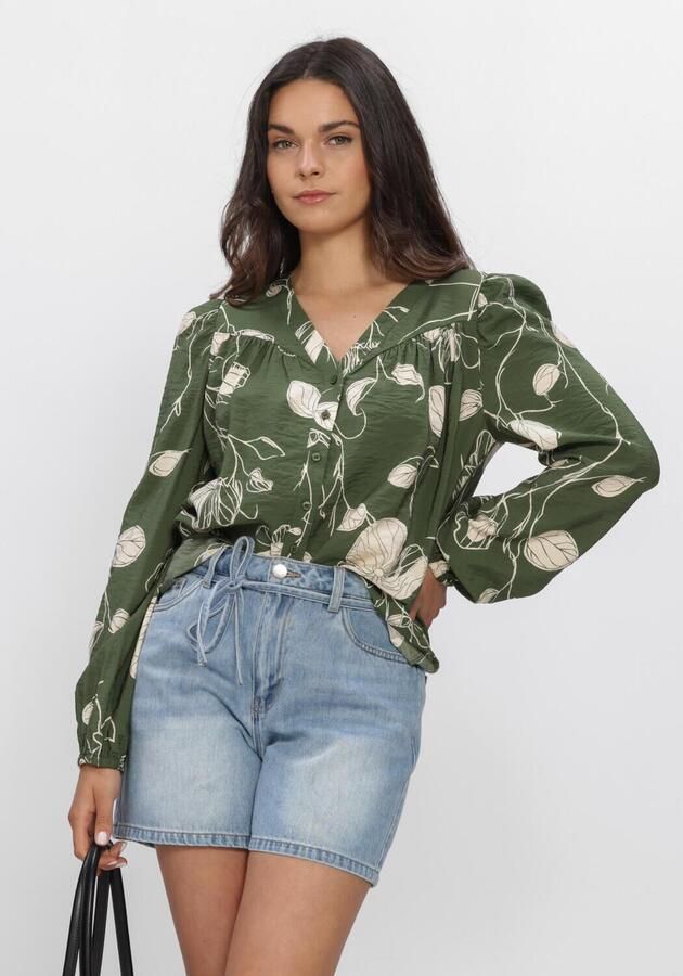 OBJECT Dames Blouses Objjacira L s Re V-neck Top Noos Groen