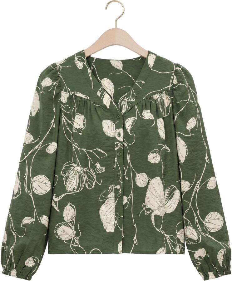 OBJECT Dames Blouses Objjacira L s Re V-neck Top Noos Groen - Foto 2