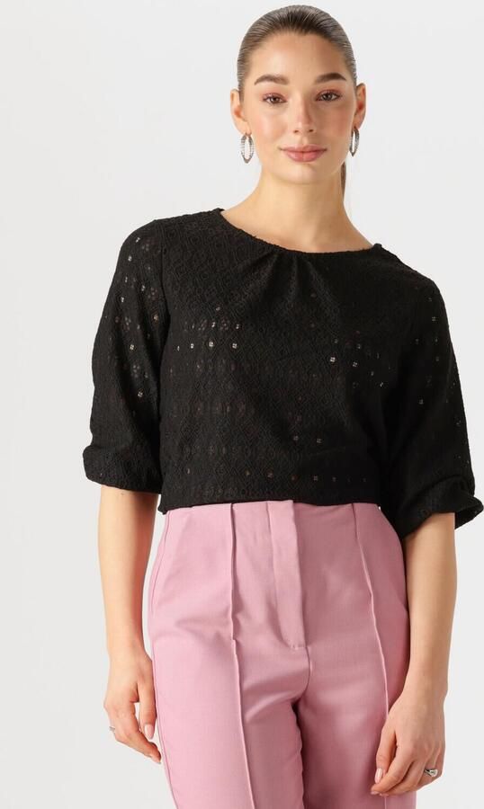 OBJECT Dames Blouses Objlaila 3 4 Re Top Zwart - Foto 4