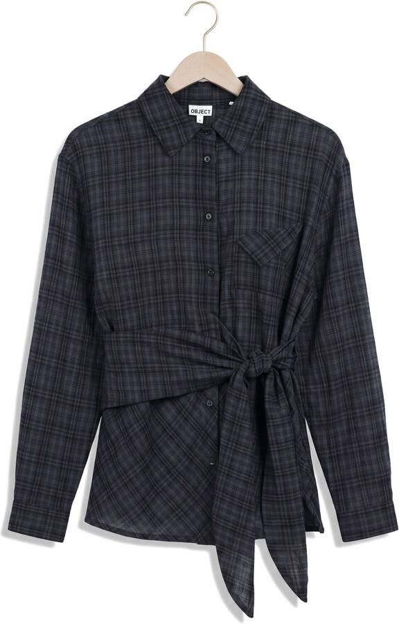 OBJECT Dames Blouses Objmalua L s Re Shirt 147 Donkerblauw - Foto 4