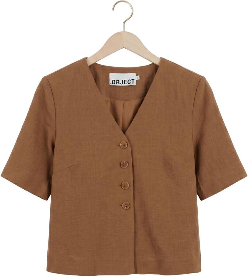 OBJECT Dames Blouses Objrini Mathilda 2 4 Lo Blazer 145 Nd Bruin - Foto 2