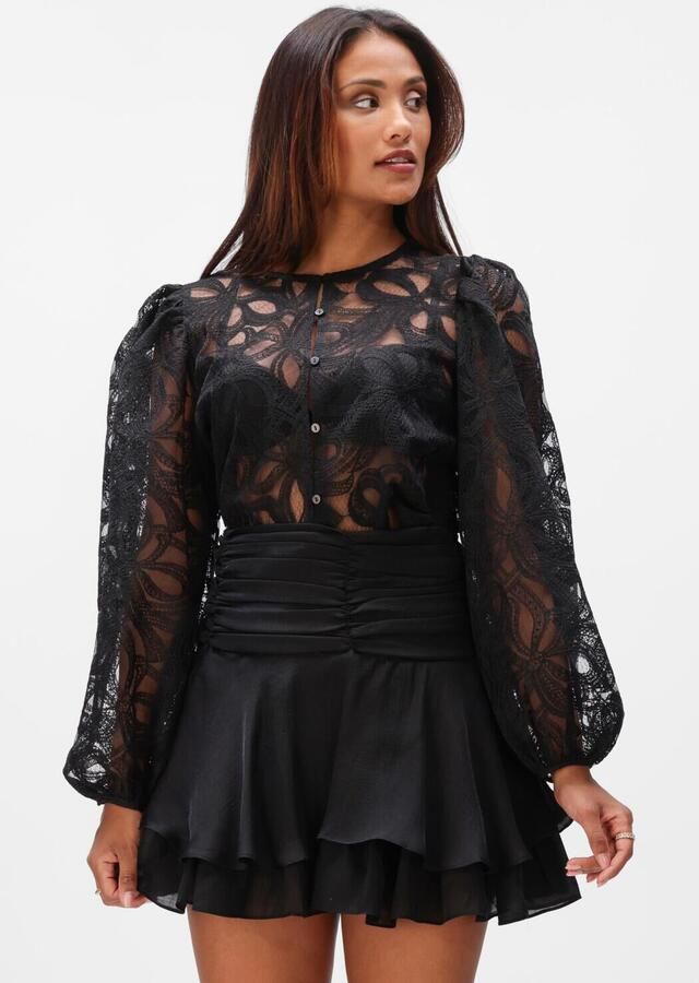 OBJECT Dames Blouses Objrose L s Re Shirt Zwart