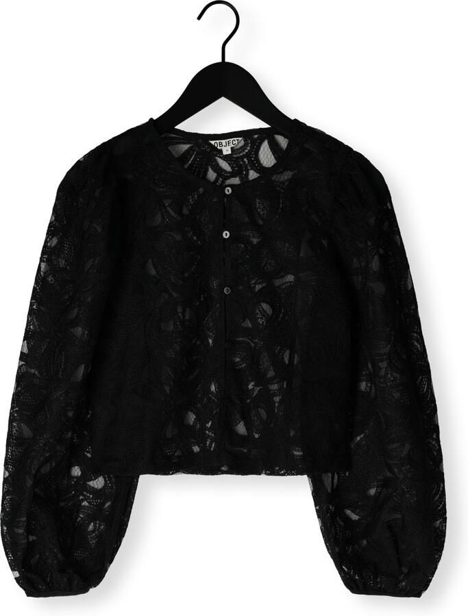 OBJECT Dames Blouses Objrose L s Re Shirt Zwart - Foto 2