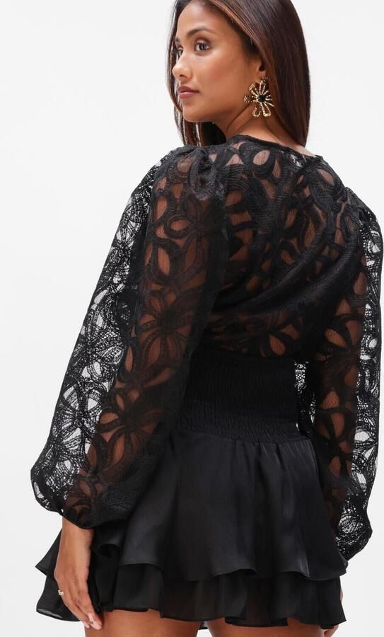 OBJECT Dames Blouses Objrose L s Re Shirt Zwart - Foto 4